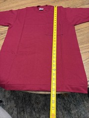 Vintage 90s BVD Men’s Medium Maroon Red Blank Single Stitch Pocket T Shirt