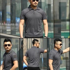 Mens Polo Shirts Short Sleeve Casual Quick Dry Team Tactical Combat Work Golf