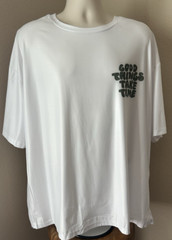Brooklyn Vertical Men’s XL White Gym T-Shirt Good Things Take Time