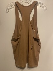 Yaker Body Racerback Tank top Brown cotton poly size Medium NWOT distressed
