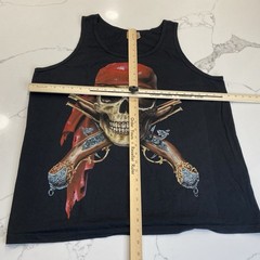 Vintage The Mountain Tank Top Mens 2XL Black Pirate Skull Sleeveless Cotton New