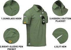 Tactical Casual Men’s Short Sleeve Polo T-Shirt Combat Top Shirt Quick Dry Sport