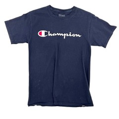 two Champion tees navy blue & gray T-shirts men’s SMALL athletic wear casual