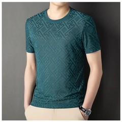 New Fashion Trend Ice Silk Breathable Summer Short Sleeve Luxury Men T-Shirt