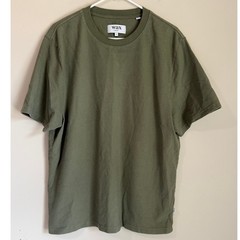 Wax London Dean T-Shirt Mens XL Olive Green Organic Cotton Crewneck Boxy