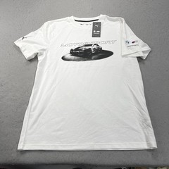Puma BMW Motorsport Shirt Mens Medium White Racing Tee Cars Graphic Logo NWT