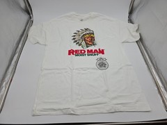 NOS Vintage 90s RED MAN Moist Snuff T-SHIRT Indian TOBACCO Tee SINGLE Stitch XL