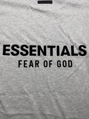 ESSENTIALS Fear of God Gray Jersey Logo Crew Neck T-Shirt OVERSIZED LARGE
