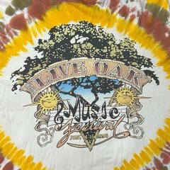 Vintage 90s KCBX Radio Live Oak Music Festival Tie Dye Long Sleeve Double Sided
