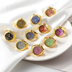 6Pcs Unisex Creative Finger Watch Round Dial Shiny Adjustable Strap Analog Qu…