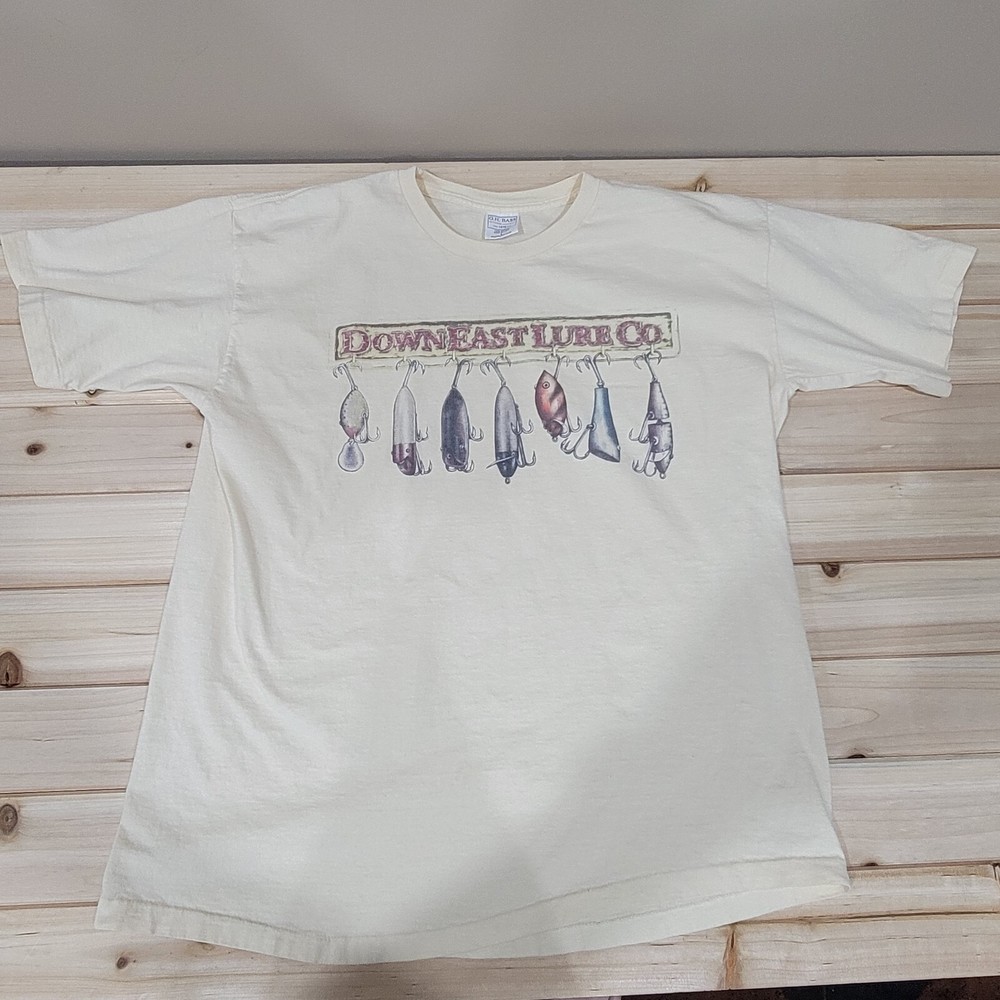 Vintage G.H. Bass and Co Down East Lure Co T Shirt Size Large Single Stitch