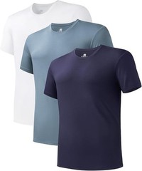 Men’s Bamboo Rayon Crewneck Moisture-Wicking, Stretchy Undershirts – 3 Pack
