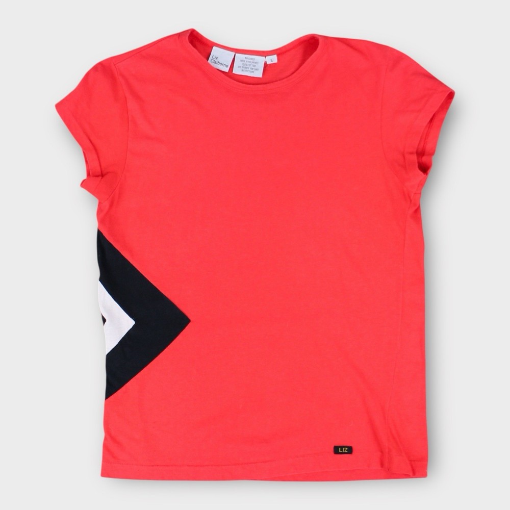 Vintage Liz Claiborne T-Shirt Women’s Size Large Colorblock 90s Single Stitch