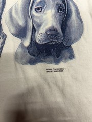 Vintage Wild Side Tshirt Adult XL White Weimaraner Front Graphic