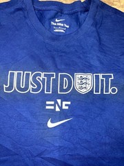 NWOT Nike Royal Blue England Soccer National Team Just Do It Size Large L
