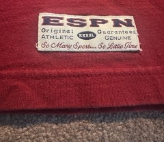 VTG ESPN The Store Turtleneck Sz L Red Sports TV Embroidered 90s