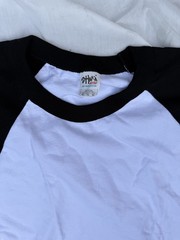 Shaka Wear White Black 3/4 Raglan Sleeve Plain BaseBall T-Shirt New XL