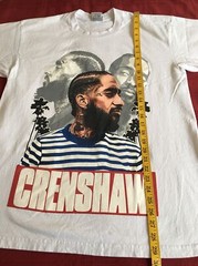 Pro Super Heavy Weight CRENSHAW Nipsey Hussle T-Shirt, White, XL , Rapper T