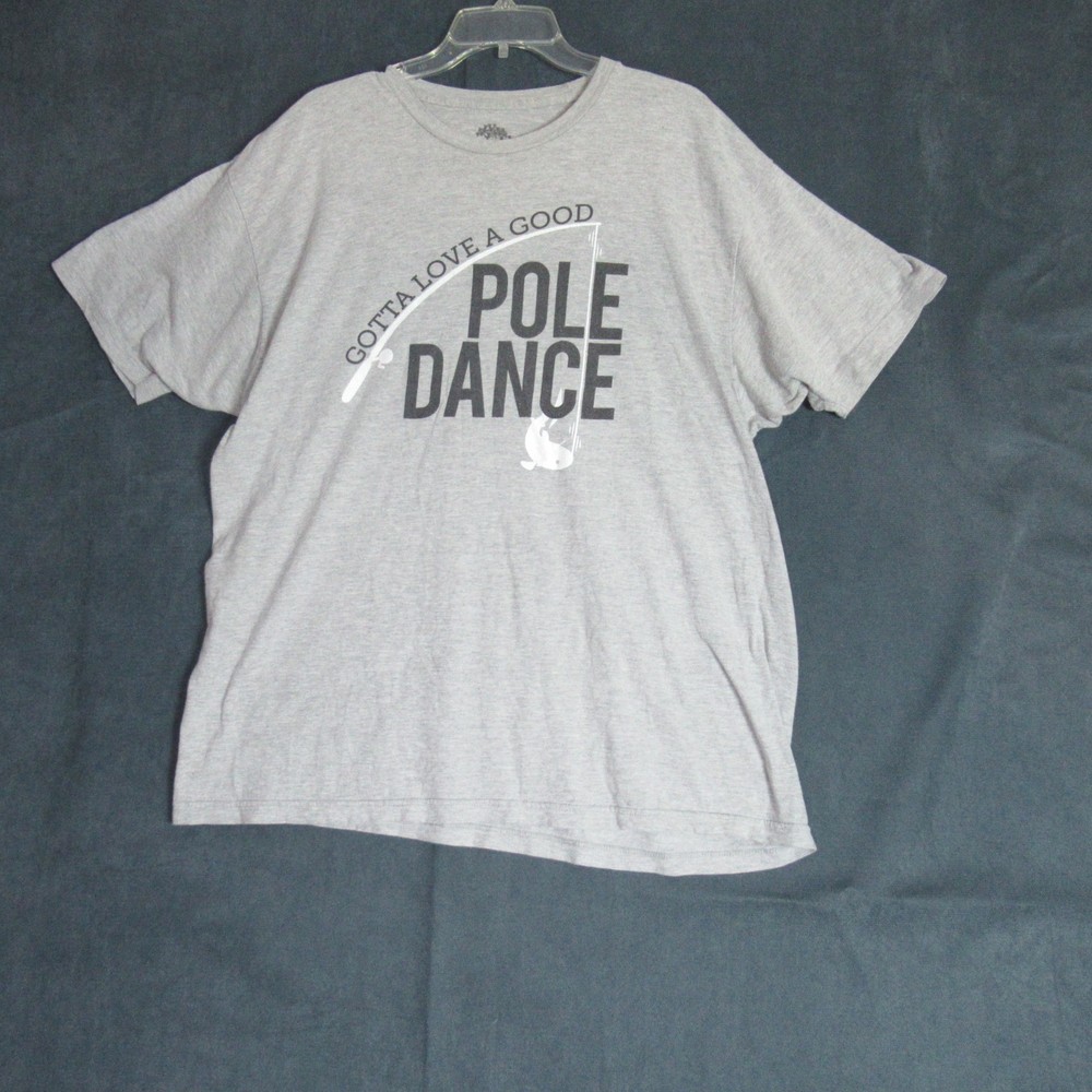 Ann Arbor T Shirt Mens Size 2XL Gray Funny Tee Fishing Pole Dance Dadcore
