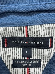 Tommy Hilfiger Polo Shirt Mens Blue Slim Fit Size L 1985