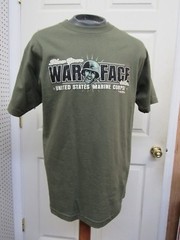 Vintage US Marine Corps T Shirt Ooo Raah! Show Your War Face 7.62 Design Large
