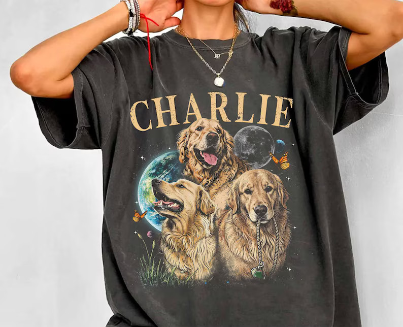 Custom Dog Photo Comfort Tee Personalized Pet Picture Shirt Gift Idea Soft