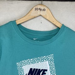 Nike Men’s Tee Short Sleeve Shirt Teal Blue Square Logo Swoosh Design Medium