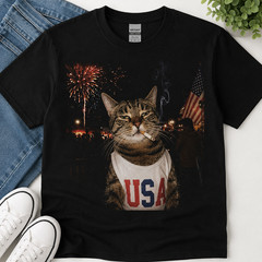 Smoking Cat T-shirt, Fourth of July Shirt, Independence Day, America 250 T-shirt