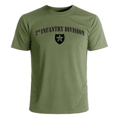 US Army 2nd Infantry Division OD Green Subdued T-Shirt Officially Licensed
