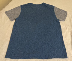 Men’s Old Navy Blue and Grey Short Sleeve Henley Button Shirt