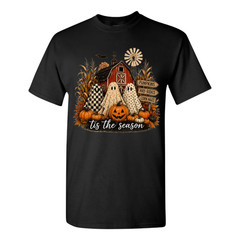 Spooky Season Patchwork T-Shirt Vintage Pumpkin Graphic Tee