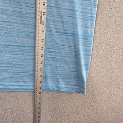 Adidas Men Shirt XL Blue Striped Logo Ultimate Tee Short Sleeve