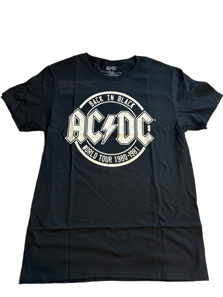 AC/DC – Men’s Medium T-Shirt Back In Black World Tour 1980-1981 Graphic Tee NWT
