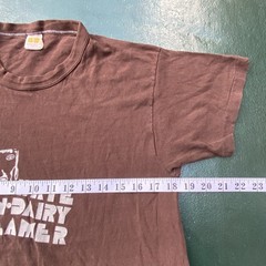 Vintage 70s Russell Mills T Shirt Cow “I Hate Non Dairy Creamer” Slogan USA Rare