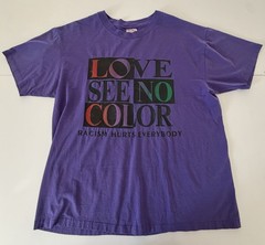 Cross Colours Love See No Color – Racism hurts everyone 90s Vintage shirt Sz XL