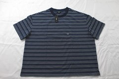 Express Men’s Striped Premium Weight Cropped Loose T-Shirt CN6 Navy Large NWT