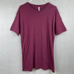 American Apparel Mens Track Shirt Heather Burgundy Tri-Blend Crew Tee L USA Made