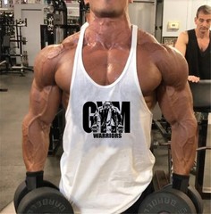 Men Cotton Gym Tank Top Y-Back Vest Sleeveless Breathable Fitness Muscle Shirt