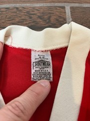 Vintage 70’s-80’s Lewis University Red Single Stitch Sports Jersey USA Made Sz M