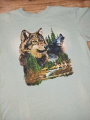 Vintage Wild Side Wolves Wolf T Shirt – Size Large L – Vtg Tee Nature