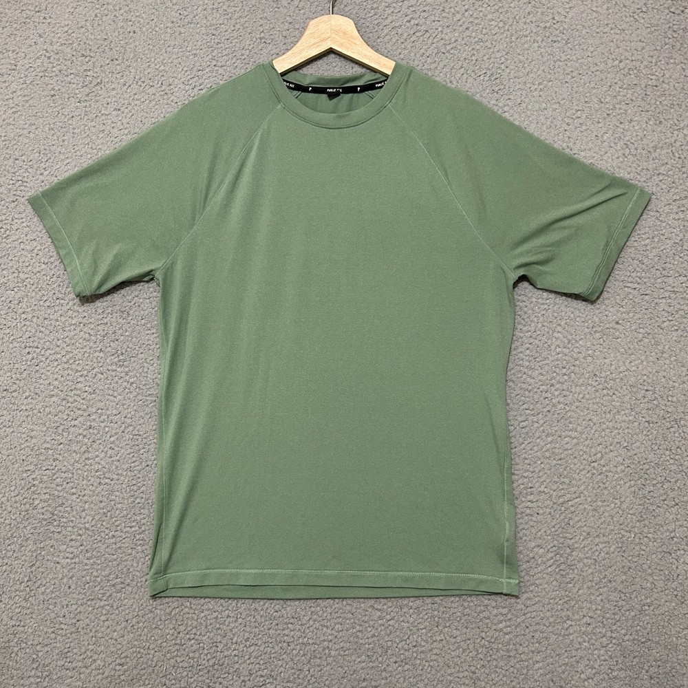 Public Rec Shirt Men Small Green Short Sleeve Polyester Stretch Activewear