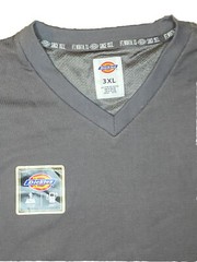 3XL Dickies Performance Knit Media Pocket Short Sleeve Gray V Neck Shirt 65-35