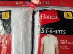 LG TWO PACKS Hanes ComfortSoft 2135 Crewneck Tagless Men’s T-shirt 3 Pack- White