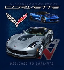 Joe Blow T’s Chevy Corvette Z06 Men’s Blue T-Shirt C7 Designed To Dominate