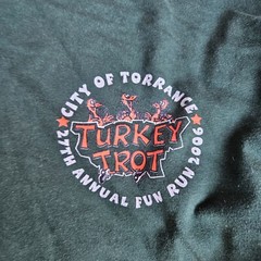 Torrance Turkey Trot 2006 Green Thanksgiving Tee T-Shirt Size L