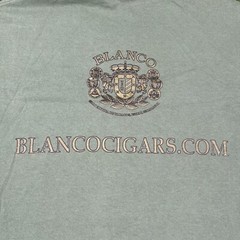 Y2K Blanco Cigars Tobacco 2000s Promo Tee Olive Green Shirt Men’s XL 24×29 -READ