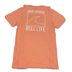 Reel Life Fishing Hook Logo T-Shirt Salmon Pink Men’s Size XL New with Tags