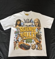 Revenue Valley Money Gambling Graphic White Tee Men’s S Crew Neck Short Sleeve