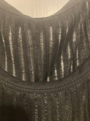 Mens Black Semi-Sheer Striped Sleeveless Muscle Tank Top Size Medium NWOT