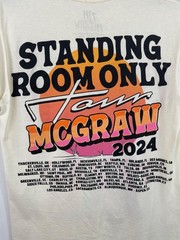 Tim McGraw Standing Room Only Tour 2024 Graphic T-Shirt Cream Size Medium